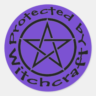 Protégé par Witchcraft Pentacle Stickers Étiquette