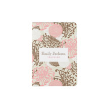 Chrysanthèmes graphiques rose et chocolat