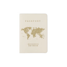 Gold sur Cream World Map Personnalisé