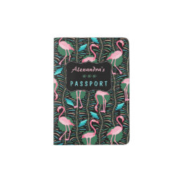 Protège-passeport Oiseaux Flamants roses 20 ans Deco Ferns Motif Bla