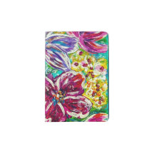 Porte-passeport floral