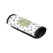 Motif chic aquarelle monogramme nom vert olive