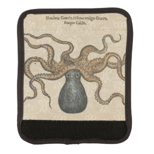 Protège Poignée Pour Bagage Octopus Kraken Illustration Vintage