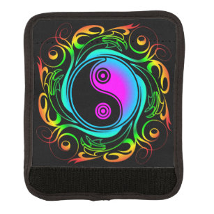 Protège Poignée Pour Bagage Yin Yang Psychedelic Rainbow Tattoo