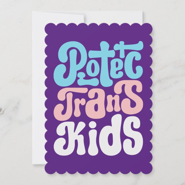 Protéger la carte de voeux Trans Kids Flat (Devant)