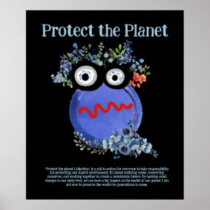 PROTÉGER LA PLANÈTE SAVE EARTH MÊTE Art Poster