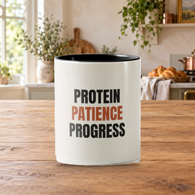 Protéine Patience Progrès | Mug de motivation pour (Créateur téléchargé)