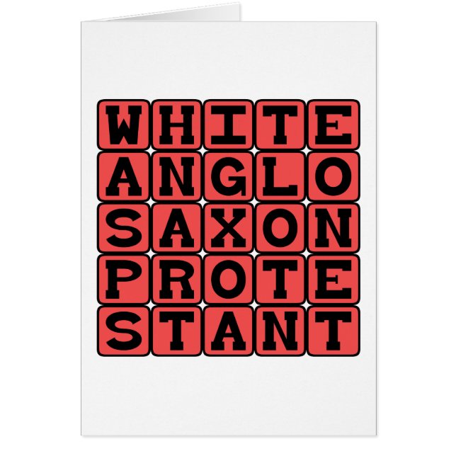 Protestant anglo-saxon blanc, WASP (Devant)