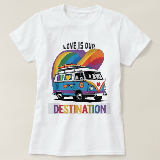 Proud Camper - T-shirt Pride RV Arc-en-ciel (Design devant)