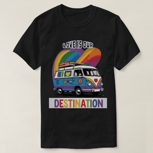 Proud Camper - T-shirt Pride RV Arc-en-ciel (Design devant)