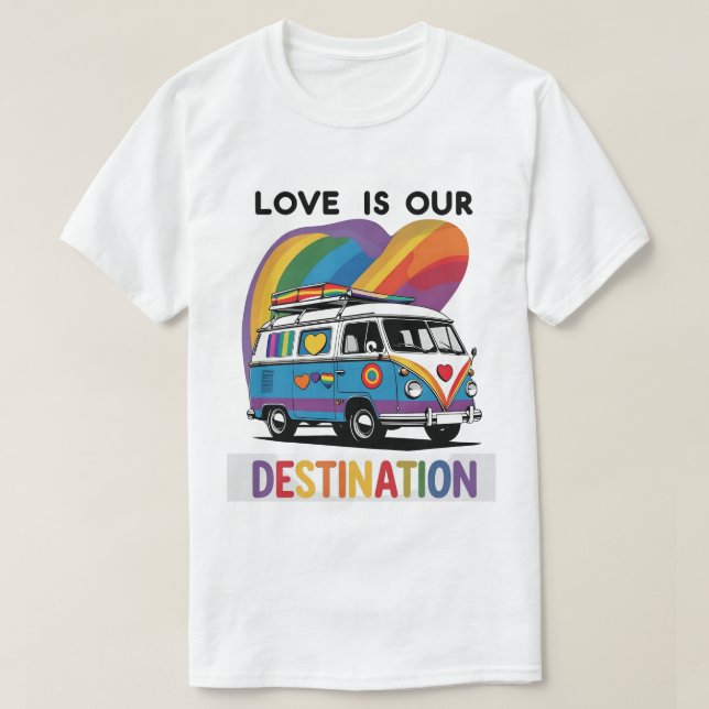 Proud Camper - T-shirt Pride RV Arc-en-ciel (Design devant)