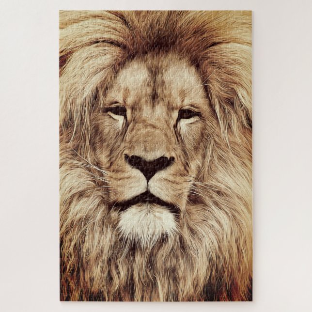 Proud Lion Jigsaw Puzzle Face (Vertical)