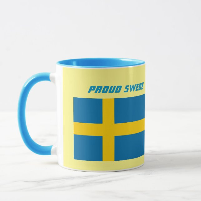 Proud Swede Flag and Crest Mug (Gauche)