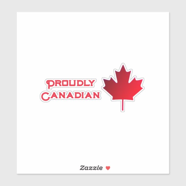 Proudly Canadian Contour Kiss-cut vinyl Sticker (Feuille)