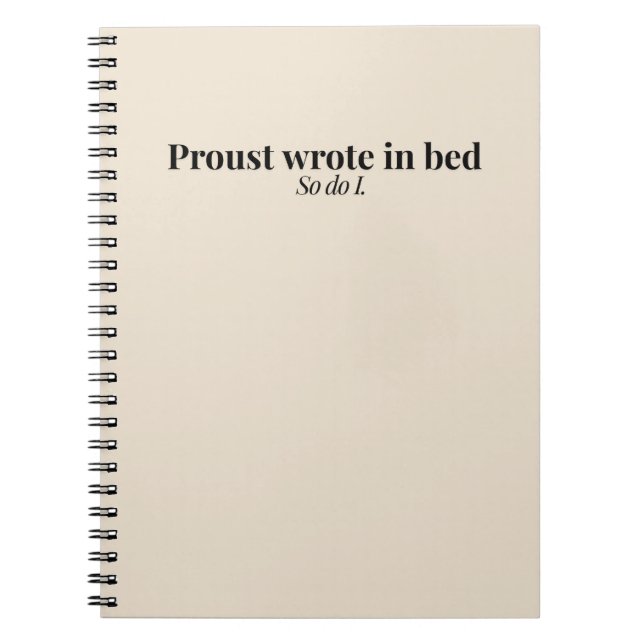 Proust écrivait sur un cahier de lit – Cahier litt (Devant)