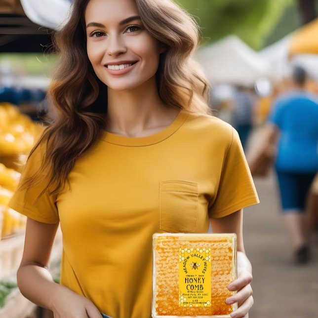 Provence Jaune HONEYCOMB Étiquette Honeycomb & Bee (Créateur téléchargé)