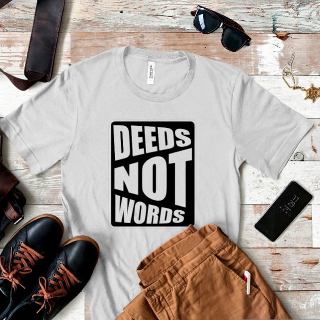 Proverb Deeds pas mots envelopper noir T-shirt (Créateur téléchargé)