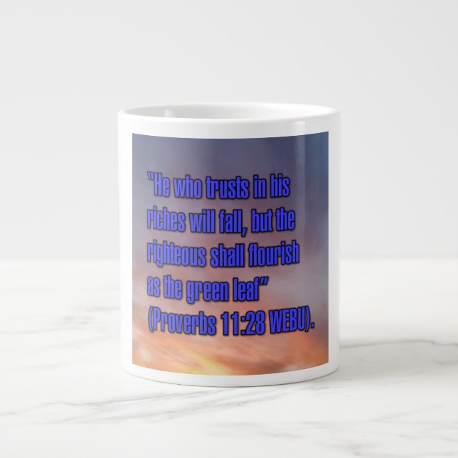 Proverbes 11:28 WEBU Mug (Devant)