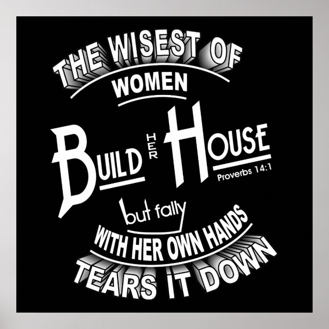 Proverbes 14:1 Poster (Devant)