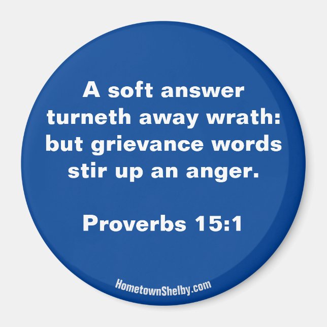 Proverbes 15:1 Bible Verse aimant (Devant)