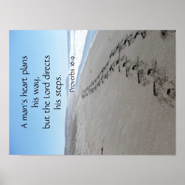 Proverbes 16:9 Blessed Steps Poster (Devant)