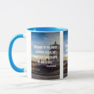 Proverbes 18:10 Bible Écriture Verse Mug à deux to