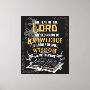 Proverbes 1:7 Bible Verset Écriture Toile d'art