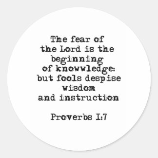 Proverbes 1:7| La peur du Sticker rond du Seigneur