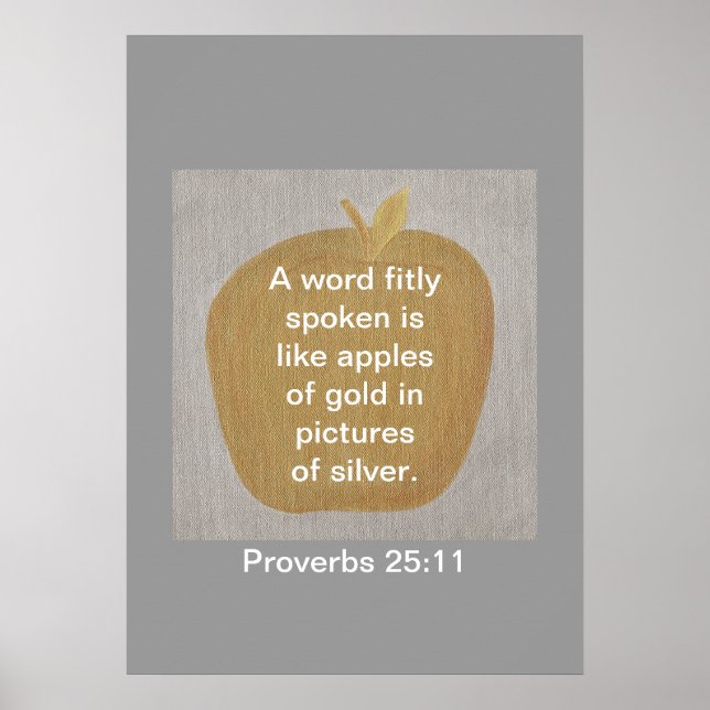 Proverbes 25:11 Gold Apple Posters en argent (Devant)