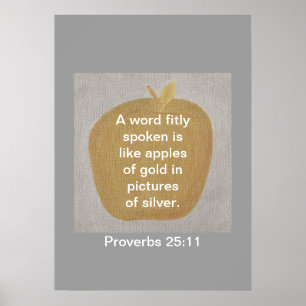 Proverbes 25:11 Gold Apple Posters en argent
