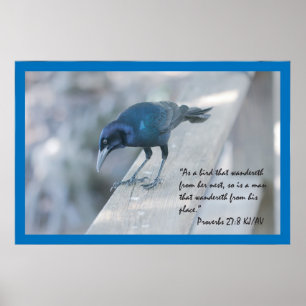 Proverbes 27:8 Écriture Poster