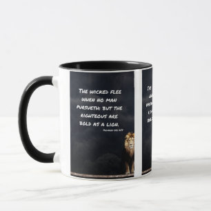 Proverbes 28:1 KJV Bible Écriture Mug à deux tons