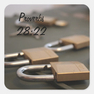 Proverbes 28:22 Sticker cadenas
