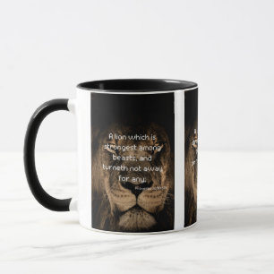 Proverbes 30:30 KJV Bible Verse Mug à deux tons