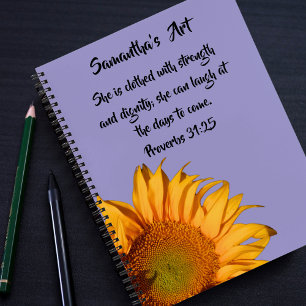 Proverbes 31:25 Bible Verse Tournesol Livre