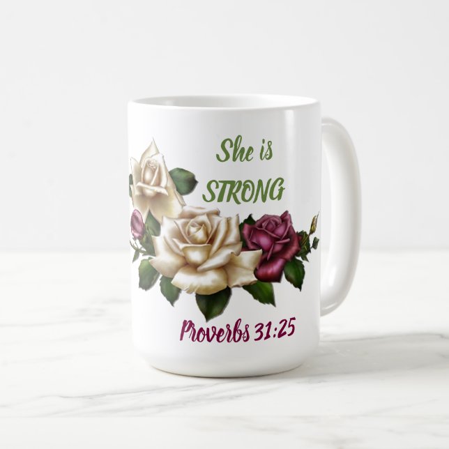 Proverbes 31:25 - Mug classique (Devant droit)
