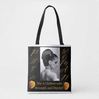 Proverbes 31 Femme Sac fourre-tout noir et jaune