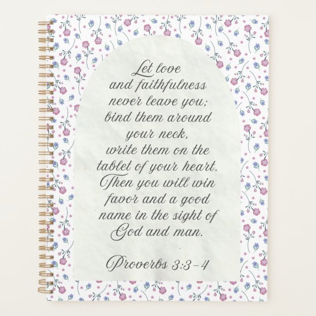 Proverbes 3:3–4 Écriture florale  (Devant)