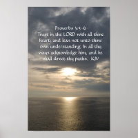 Proverbes 3:5- 6 poster texte blanc