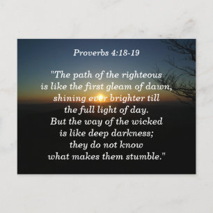 Proverbes 4:18-19 Écriture Carte mémoire