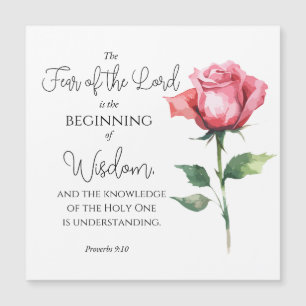 Proverbes 9:10 La peur du Seigneur Rose Bible Fleu
