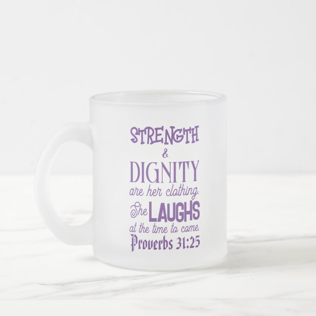 Proverbes de la fête des mères 31:25 Mug (Gauche)