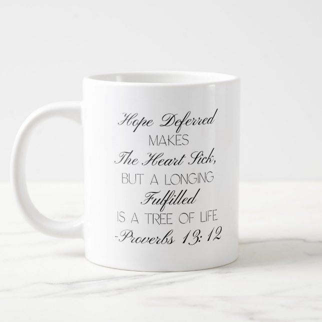 Proverbs 13:12 Hope Bible Verse Mug  (Gauche)