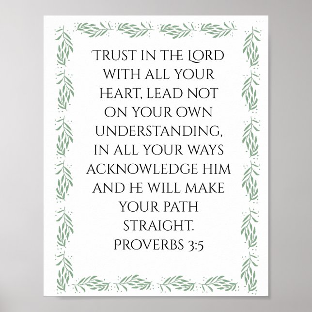 Proverbs 3:5 Poster (Devant)