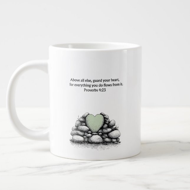 Proverbs 4:23 Bible Verse Christian Faith Gift Mug (Gauche)