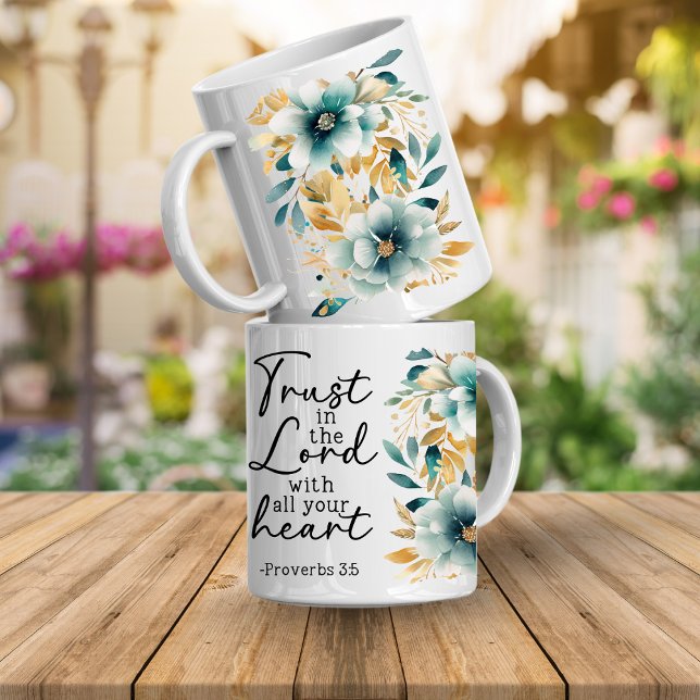 Proverbs Bible Verse Floral Coffee Mug (Proverbs Bible Verse)