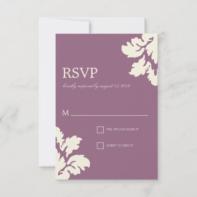 PRUNE & CITRON  DAMASK | RÉPONSE AU MARIAGE (Devant)