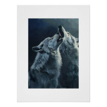 PS Nature Designs, Howling Wolves Poster Art