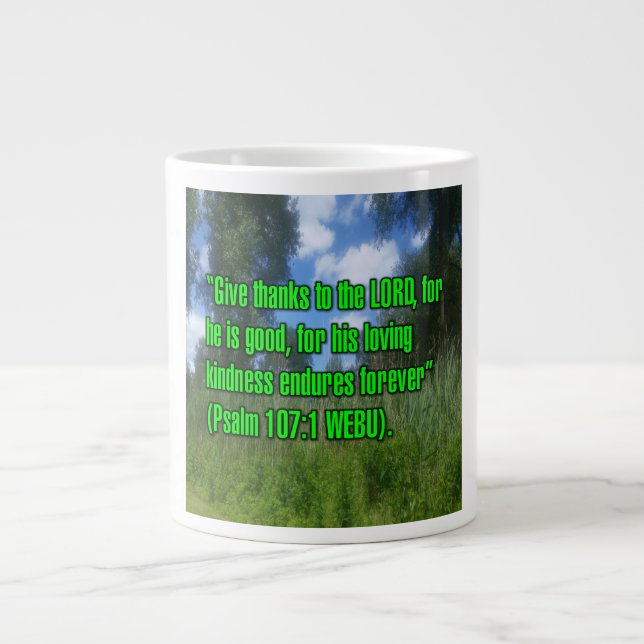 Psalm 107:1 WEBU Mug (Devant)