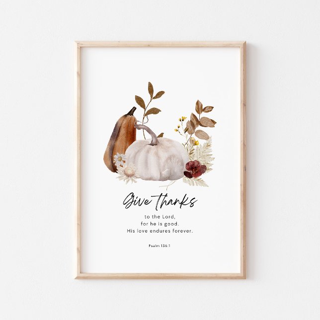 Psalm 136:1 Scripture Poster – Give Thanks  (Créateur téléchargé)